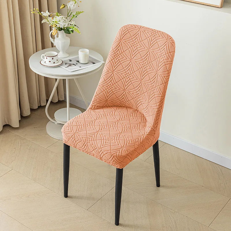 Housse de Chaise Scandinave Dossier Arrondi - Motif Gaufré