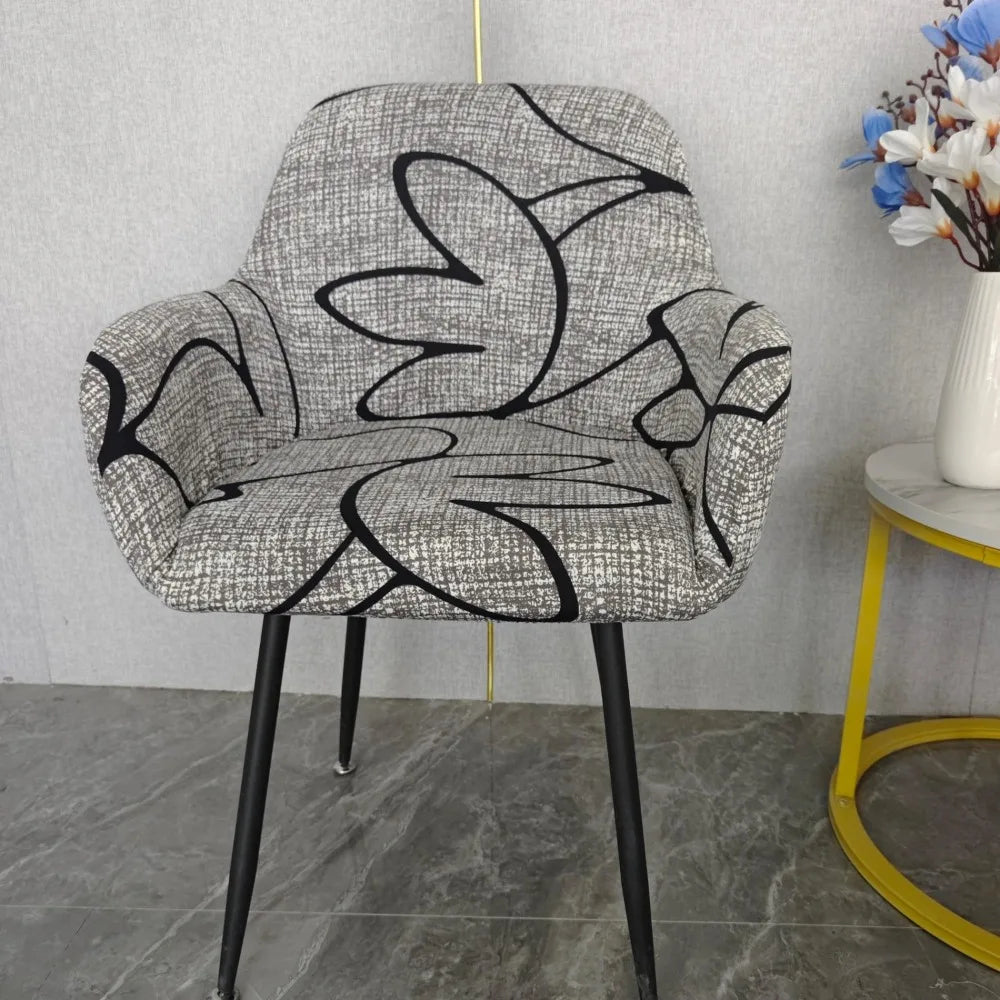 Housse Chaise Scandinave avec Accoudoirs - Avec Motifs
