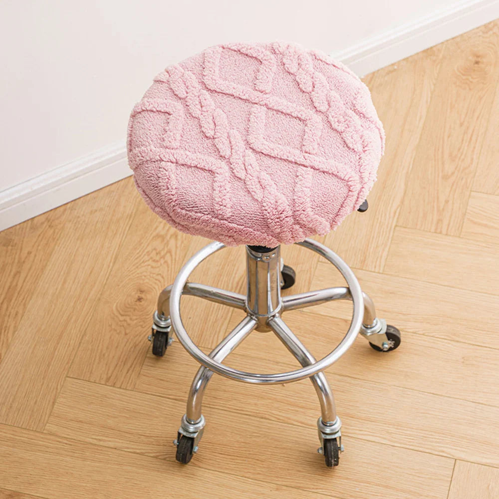 Housse Tabouret Rond - Couleur Unie