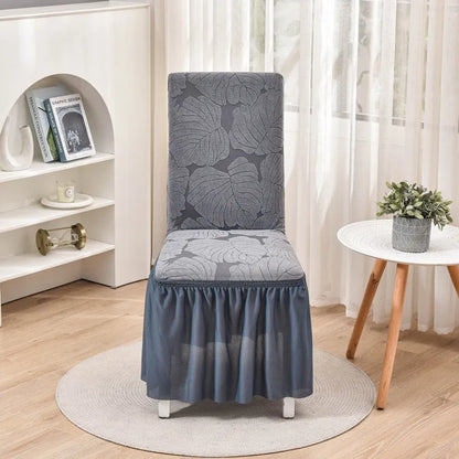 Housse Chaise - Avec Jupe - Motif Imprimée et Couleur Unie