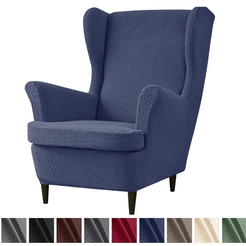 Housse Fauteuil Club - Housse Repose Pieds - Motif Chevrons