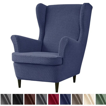 Housse Fauteuil Club - Housse Repose Pieds - Motif Chevrons