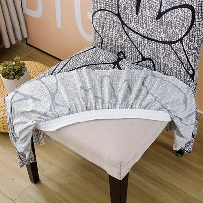 Housse De Chaise Motifs Imprimée Avec Jupe
