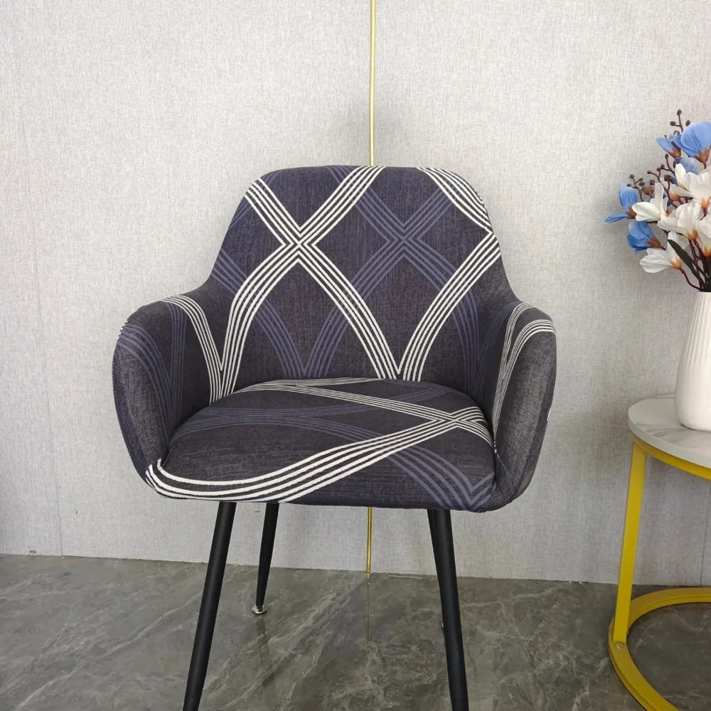 Housse Chaise Scandinave avec Accoudoirs - Avec Motifs