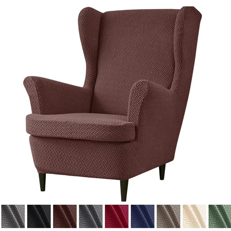 Housse Fauteuil Club - Housse Repose Pieds - Motif Chevrons