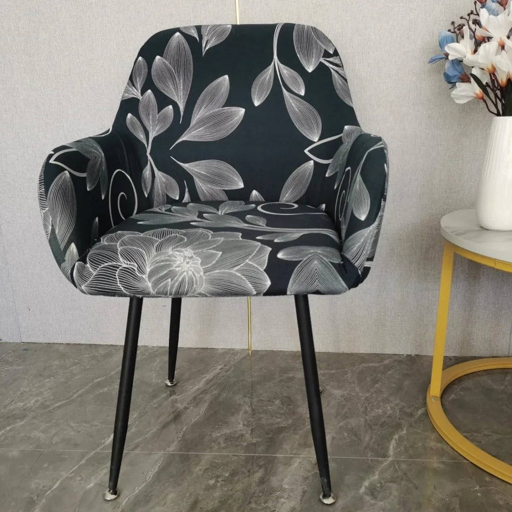 Housse Chaise Scandinave avec Accoudoirs - Avec Motifs