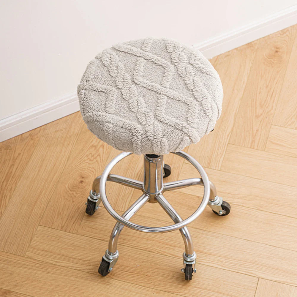Housse Tabouret Rond - Couleur Unie