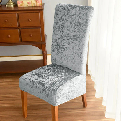 Housse de Chaise Xl - Velours Écrasé - Couleur Unie