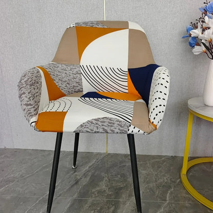 Housse Chaise Scandinave avec Accoudoirs - Avec Motifs