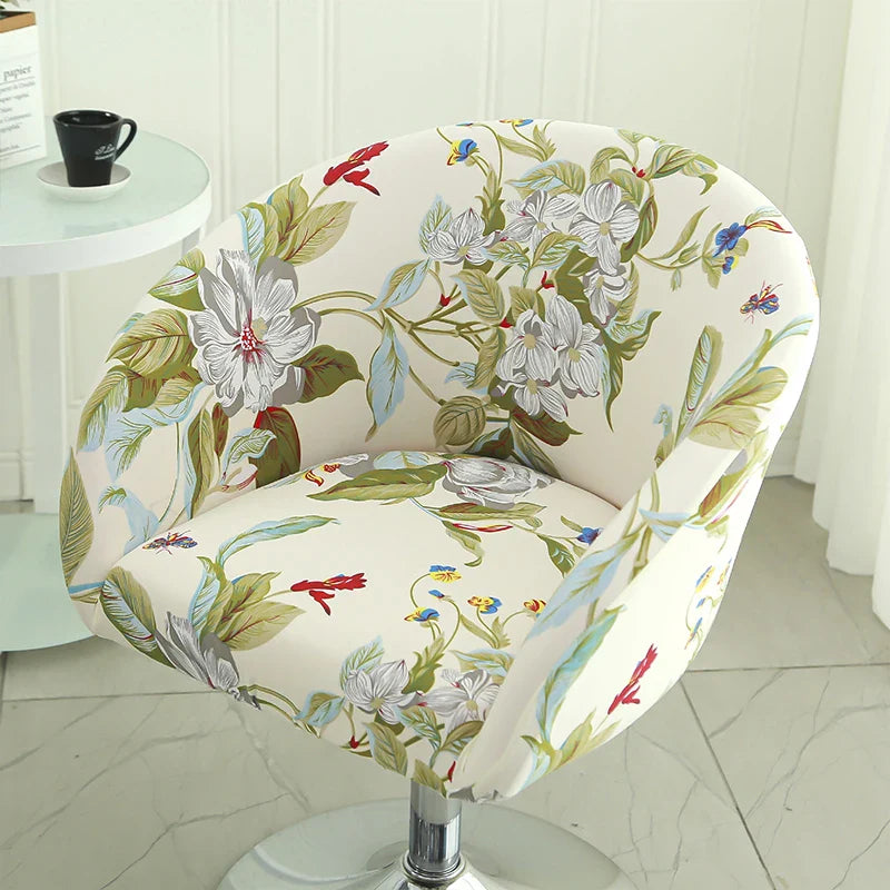 Housse Chaise Bar - Avec Motifs - Dossier Arrondi