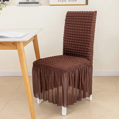 Housse de Chaise - Avec Jupe - Couleur Unie