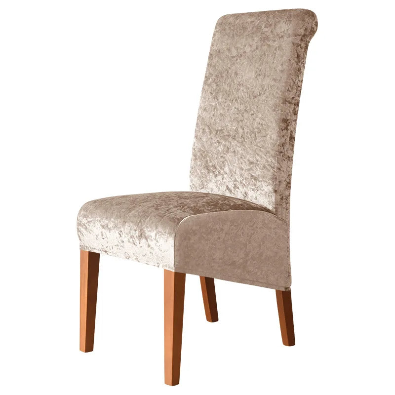 Housse de Chaise Xl - Velours Écrasé - Couleur Unie