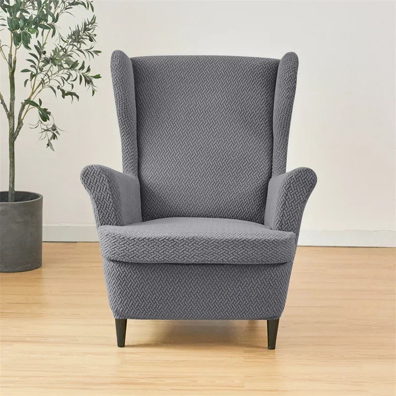 Housse Fauteuil Club - Housse Repose Pieds - Motif Chevrons