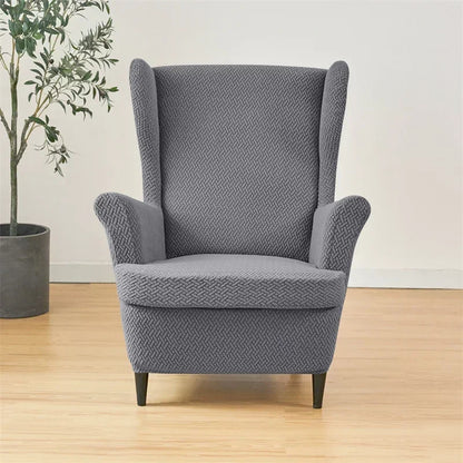 Housse Fauteuil Club - Housse Repose Pieds - Motif Chevrons