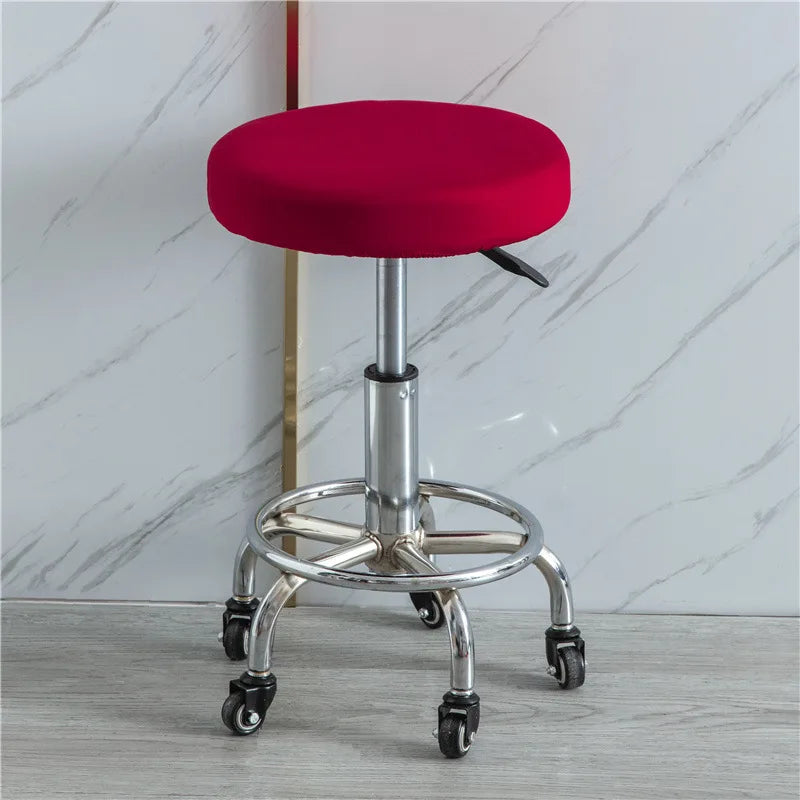 Housse Tabouret Rond - Couleur Unie