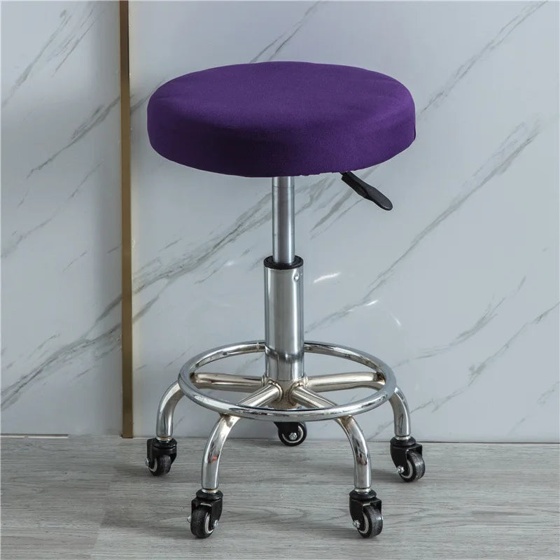 Housse Tabouret Rond - Couleur Unie