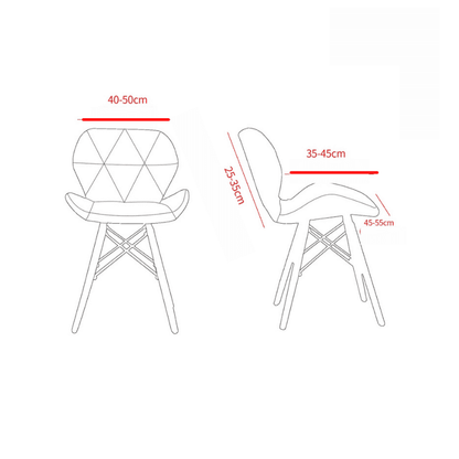 Housse de chaise <br> Incurvée gris foncé