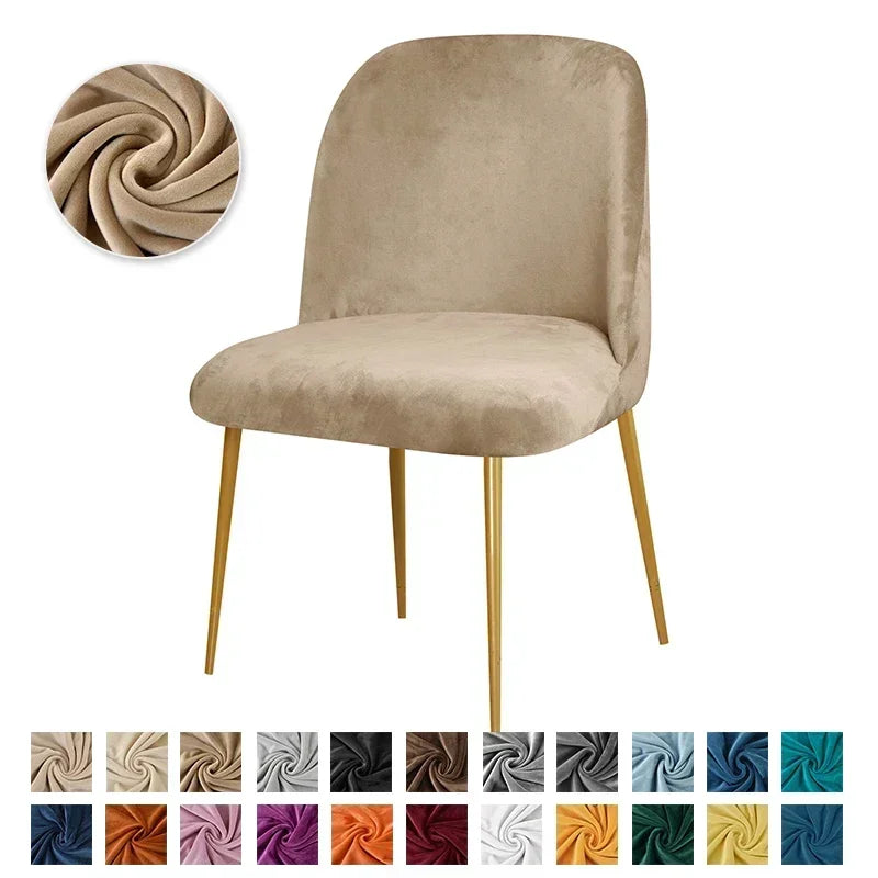Housse de Chaise Scandinave - Velours - Dossier et Assise Arrondi