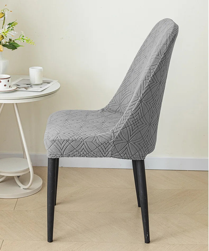 Housse de Chaise Scandinave Dossier Arrondi - Motif Gaufré