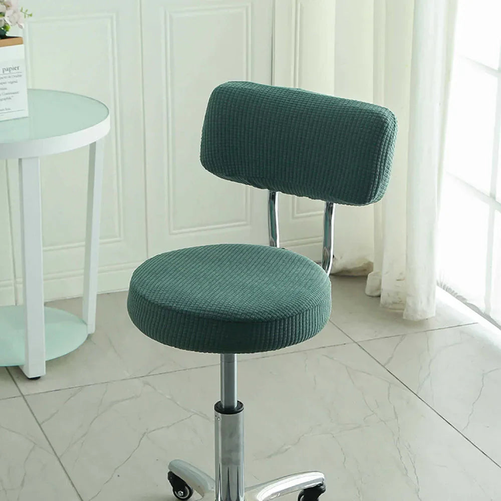 Housse de Tabouret Rond avec Dossier