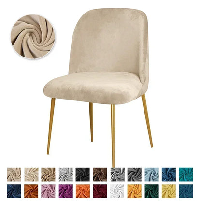Housse de Chaise Scandinave - Velours - Dossier et Assise Arrondi