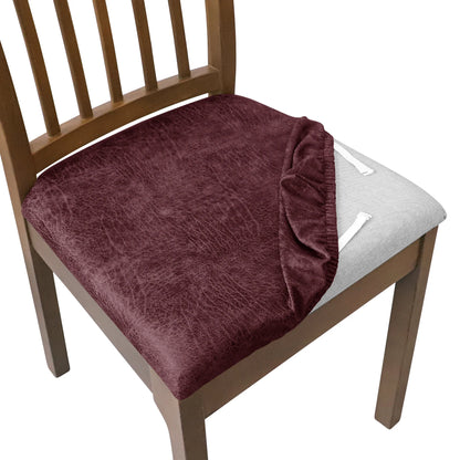 Housse Assise de Chaise - Velours Écrasé - Couleur Unie