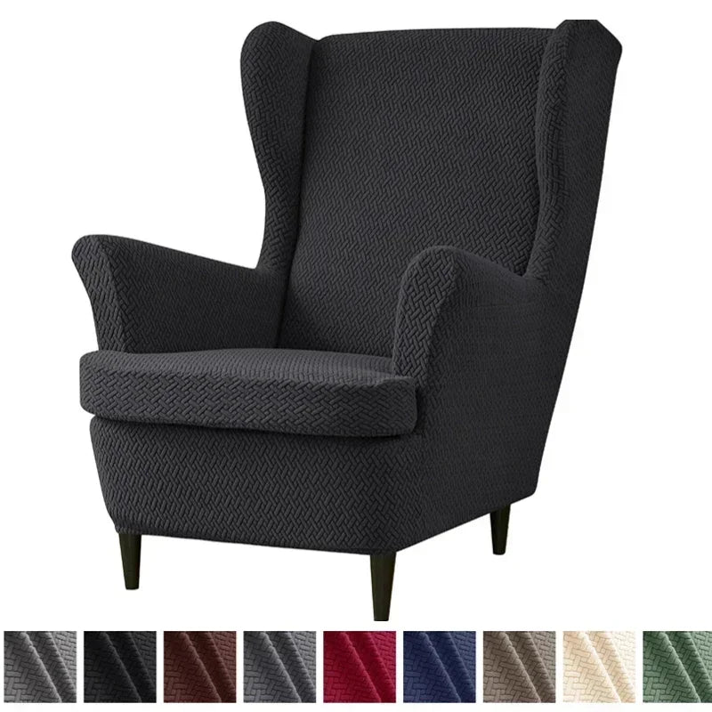 Housse Fauteuil Club - Housse Repose Pieds - Motif Chevrons