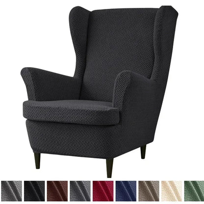 Housse Fauteuil Club - Housse Repose Pieds - Motif Chevrons