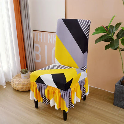 Housse De Chaise Motifs Imprimée Avec Jupe