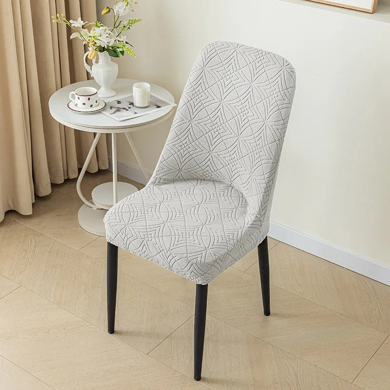 Housse de Chaise Scandinave Dossier Arrondi - Motif Gaufré