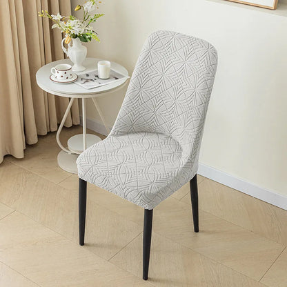Housse de Chaise Scandinave Dossier Arrondi - Motif Gaufré