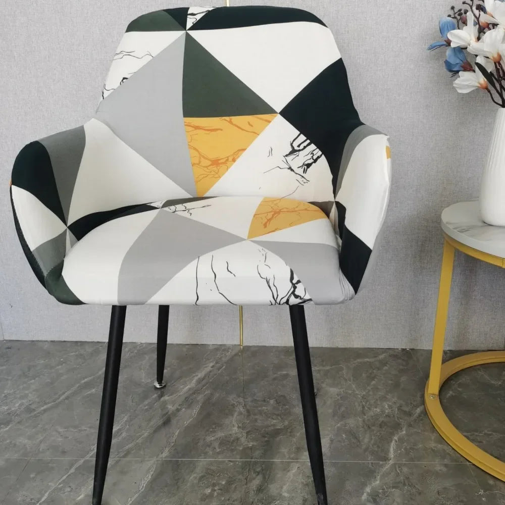 Housse Chaise Scandinave avec Accoudoirs - Avec Motifs