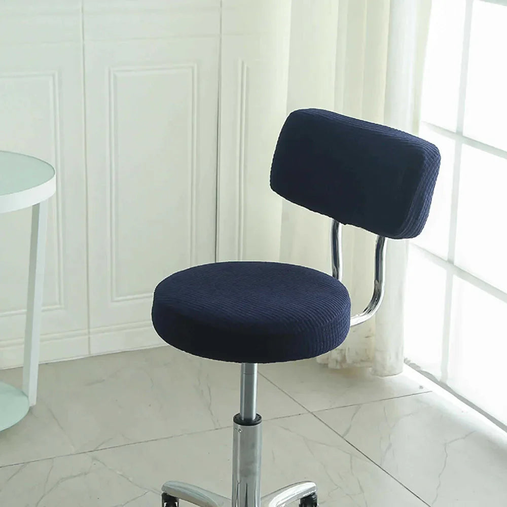 Housse de Tabouret Rond avec Dossier