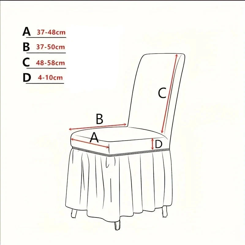 Housse De Chaise Motifs Imprimée Avec Jupe