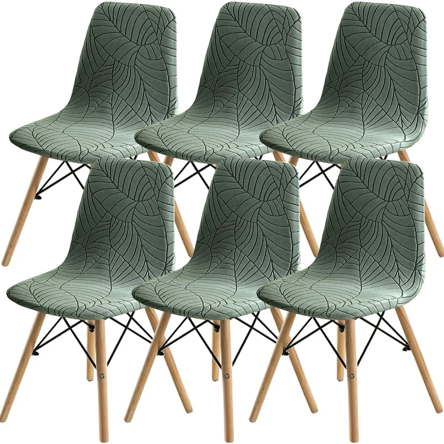 Housse de Chaise Scandinave - Motifs Feuilles