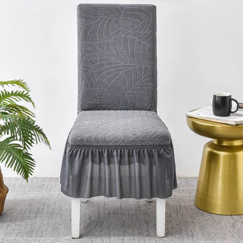 Housse Chaise - Avec Jupe - Motif Imprimée et Couleur Unie