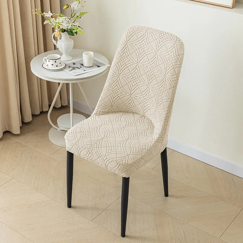 Housse de Chaise Scandinave Dossier Arrondi - Motif Gaufré