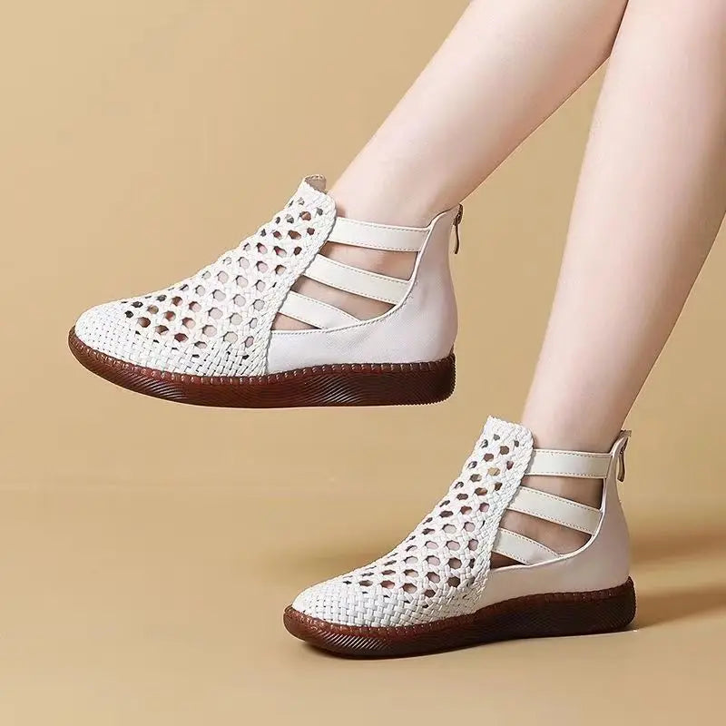 Cléopâtre Bottes sandales - Confortable et élégant (Cuir véritable)