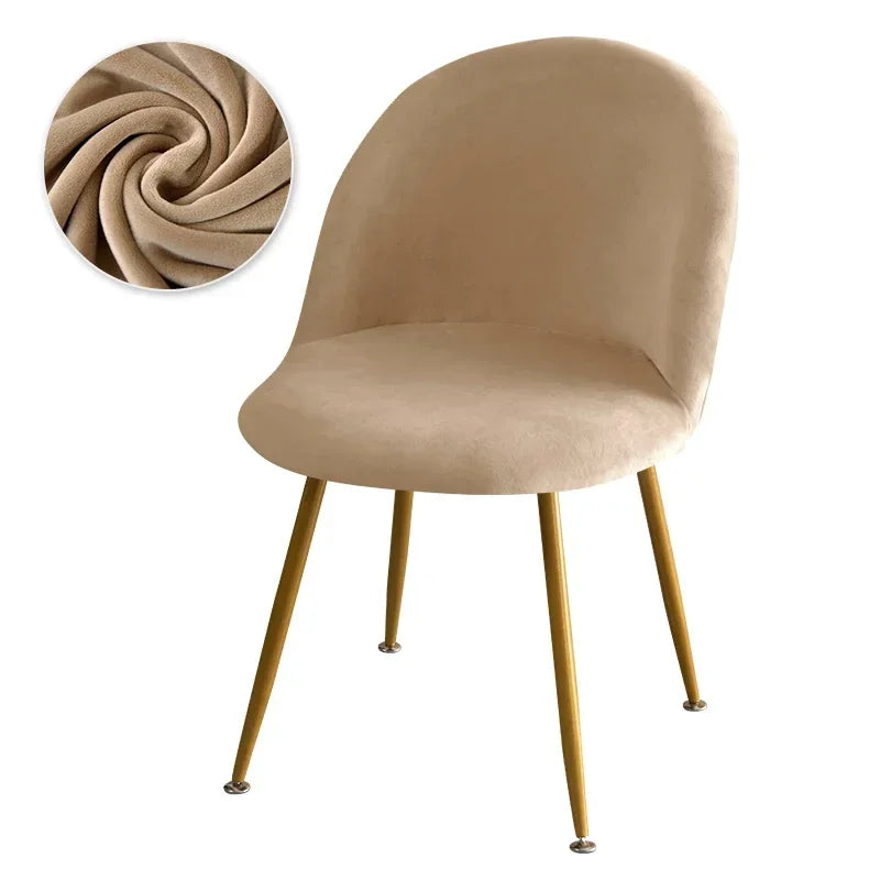 Housse Chaise Scandinave Dossier Incurvée Velours