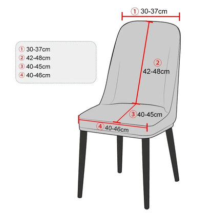 Housse de Chaise Scandinave Dossier Arrondi - Motif Gaufré