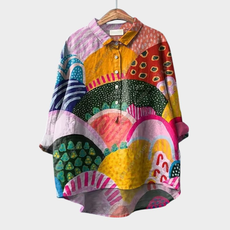 FRANCESCA | Blouse Oversize Florale avec Couleurs Lumineuses et Confort Élégant pour Tous les Jours