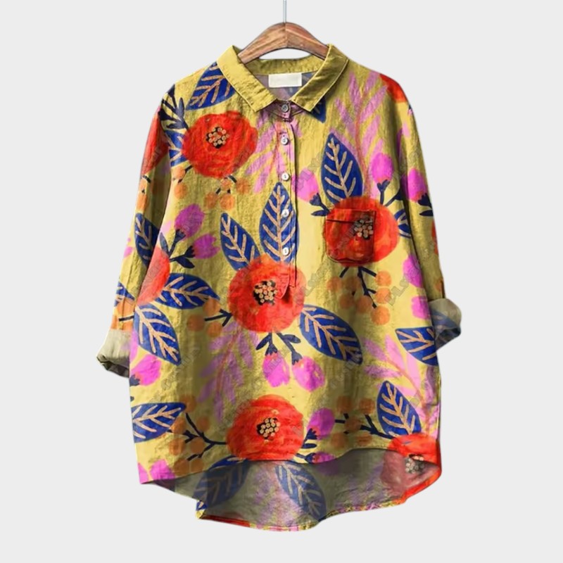 FRANCESCA | Blouse Oversize Florale avec Couleurs Lumineuses et Confort Élégant pour Tous les Jours