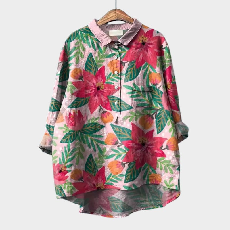 FRANCESCA | Blouse Oversize Florale avec Couleurs Lumineuses et Confort Élégant pour Tous les Jours
