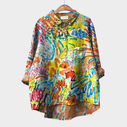 FRANCESCA | Blouse Oversize Florale avec Couleurs Lumineuses et Confort Élégant pour Tous les Jours