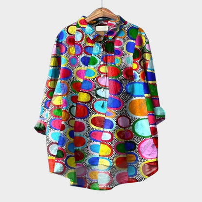 FRANCESCA | Blouse Oversize Florale avec Couleurs Lumineuses et Confort Élégant pour Tous les Jours