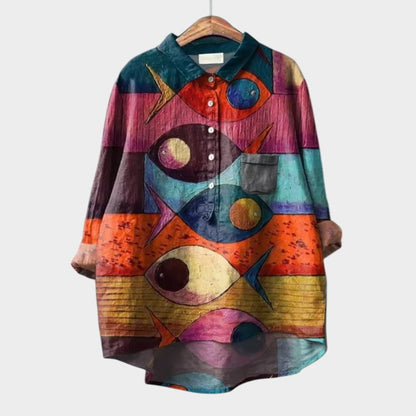 LUCIANA | Blouse Oversize avec Chats Stylisés et Confort Unique pour Chaque Jour