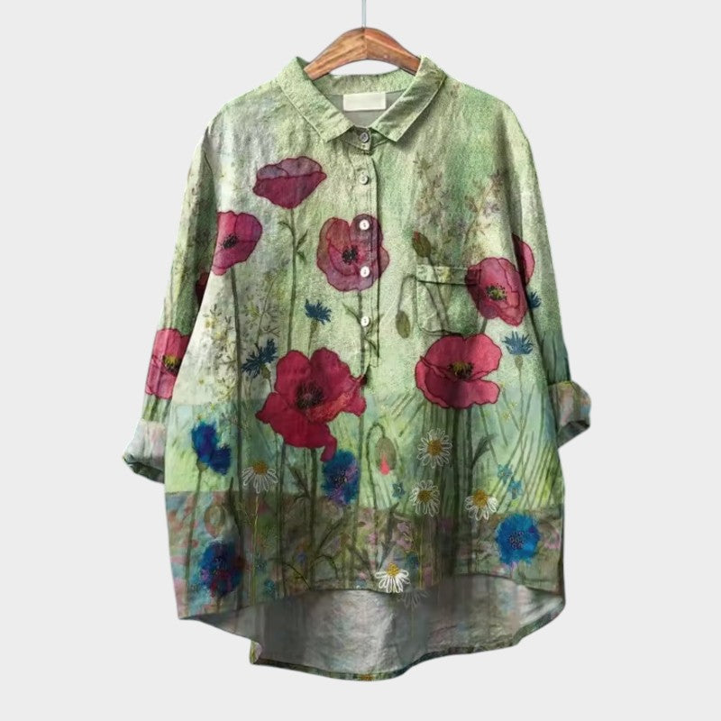 SOFIA | Blouse Oversize Florale avec Confort Quotidien et Style Radieux pour Chaque Occasion