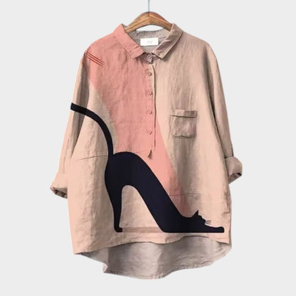 LILIANA | Blouse Oversize avec Chats Colorés et Confort Instantané pour Vos Journées Décontractées
