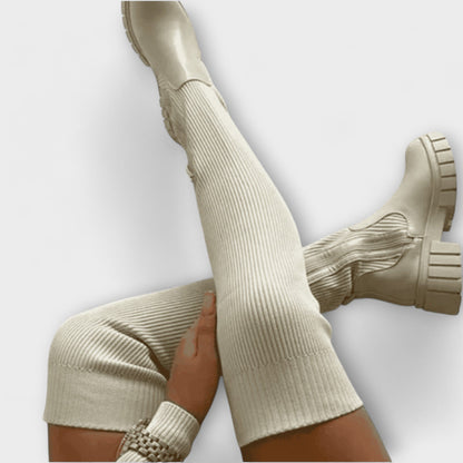 Lureva – Bottes Overknee avec Semelle Chunky