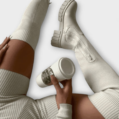 Lureva – Bottes Overknee avec Semelle Chunky